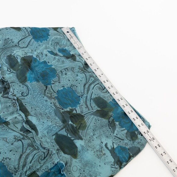 Vintage Tess Floral Paisley 14 Skirt 100% Silk Sheer Lace Fairy Witchy Festival - Picture 7 of 8